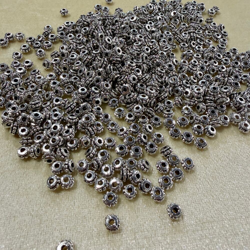 600pcs! Large Lot of Heavy Metal Silver Spacer Beads for Crafts, Jewelry